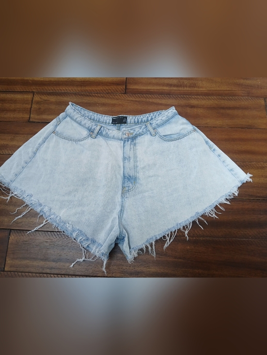 ASOS Curve Pants - ASOS Curve Light Blue Frayed Hem Denim Shorts